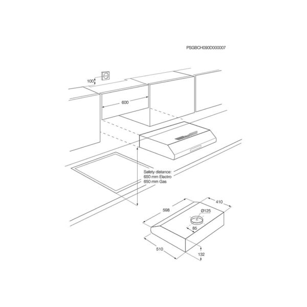 300 Tavapärane õhupuhastaja, 60 cm LFU216X, Electrolux - Image 2