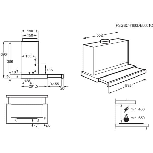 300 Väljatõmmatav õhupuhastaja, 60 cm LFP416X, Electrolux - Image 3