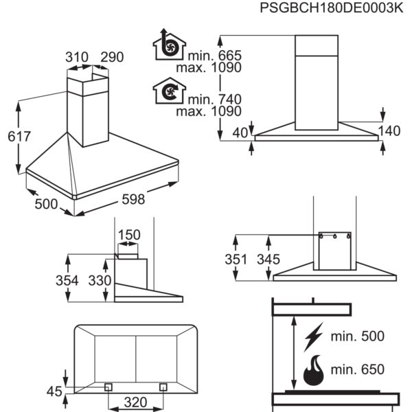 800 Kubu-tüüpi õhupuhastaja, 60 cm, Hob2Hood EFF60560OX, Electrolux - Image 3