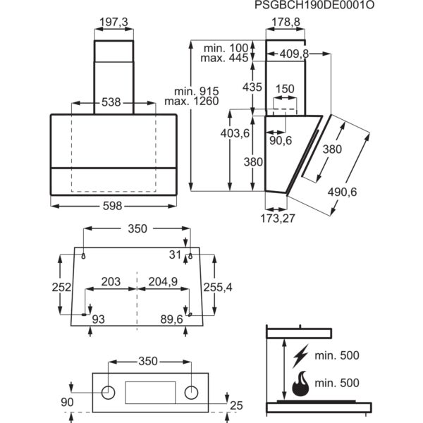 800 Vertical Design Hood, 60 cm, Hob2Hood LFV416K, Electrolux - Image 4