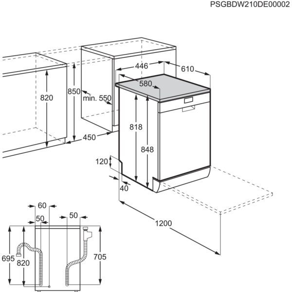eraldiseisev Nõudepesumasin < 45 cm 7000 GlassCare FFB73527ZM, AEG - Image 3