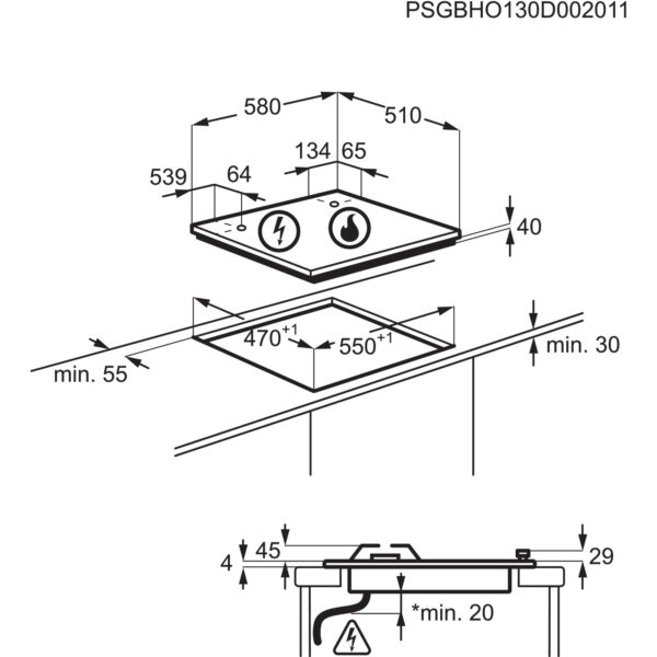 gaasipliidiplaat 60 cm 300 EGE6172NOK, Electrolux - Image 3