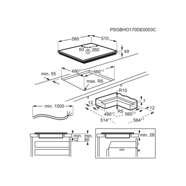 induktsioonpliidiplaat 60 cm Hob2Hoodiga 6000 IKE64441IB, AEG - Image 4