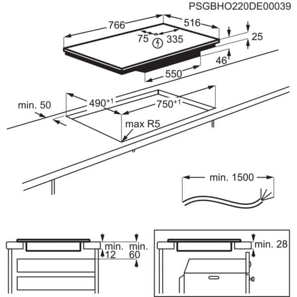 induktsioonpliidiplaat 80 cm Hob2Hoodiga 7000 IAE84411XB, AEG - Image 5