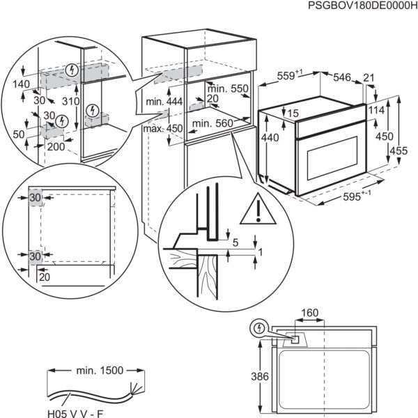 integreeritav kompakt mikrolaineahi Solo grilliga 600 EVM8E08Z, Electrolux - Image 3
