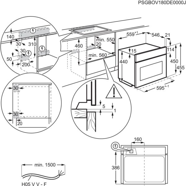 integreeritav kompakt mikrolaineahi Solo grilliga 600 EVM8E08Z, Electrolux - Image 4