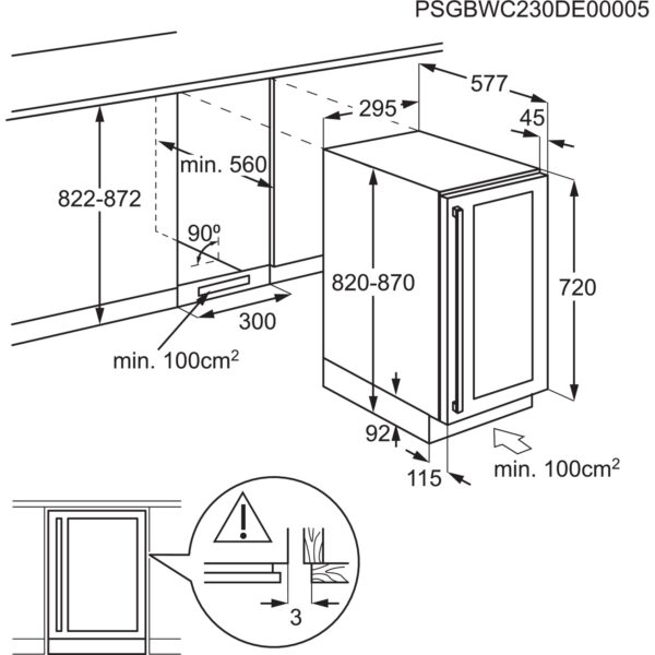 AEG 5000-seeria integreeritav veinikülmik AWUS020B5B – 82 cm - Image 3