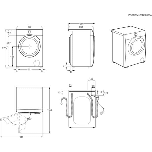 PerfectCare 900 DelicateCare Pesumasin-kuivati sügavus 63.6 cm EW9W161BC, Electrolux - Image 2