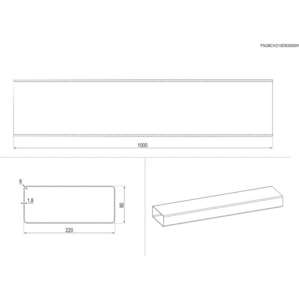 Toru, kand., 220x90 L=1m, M2CKCF05, Electrolux - Image 2