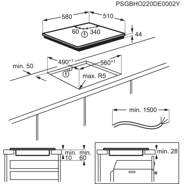 induktsioonpliidiplaat 60 cm Hob2Hoodiga 700 SenseBoil, EIS62453IZ, Electrolux - Image 4