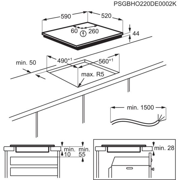 induktsioonpliidiplaat 60 cm Hob2Hoodiga 600 FlexiBridge, EIV64453, Electrolux - Image 3