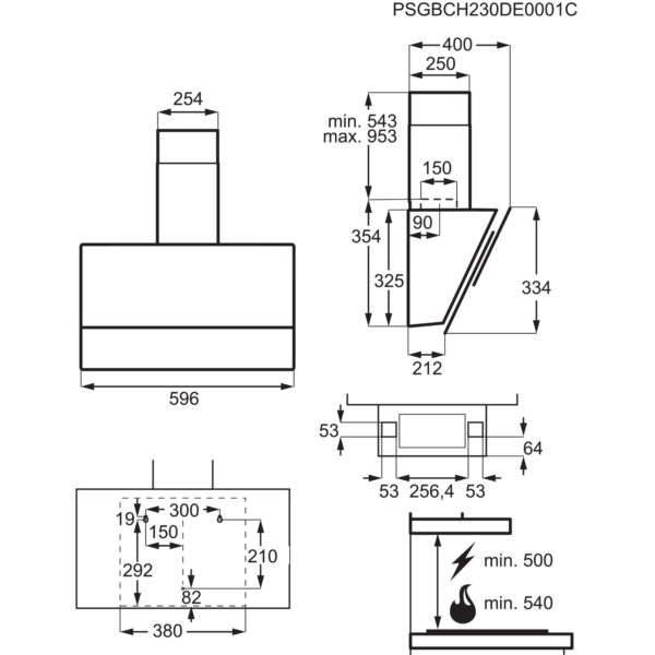 700 Vertical Design Hood width 60 cm with Hob2Hood  LFV626K, Electrolux - Image 2
