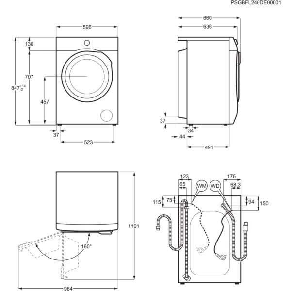PerfectCare 800 UltraCare Pesumasin-kuivati sügavus 63.6 cm   EW8W261BG, Electrolux - Image 2
