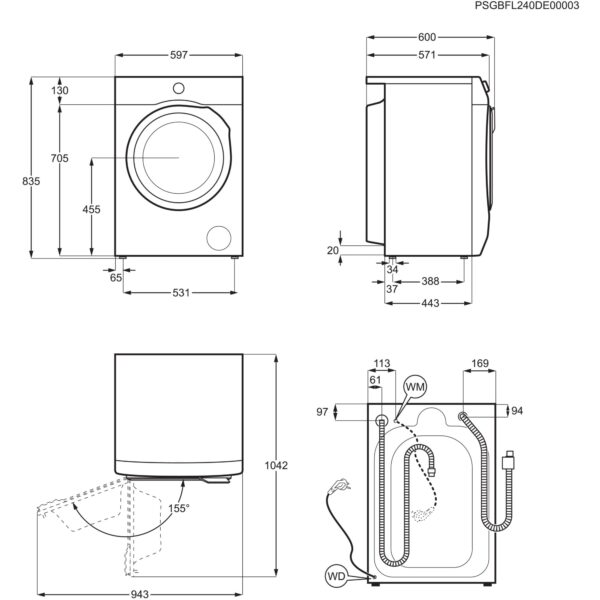 Pesumasin-kuivati sügavus 57.6 cm   EW7W5697QE, Electrolux - Image 2