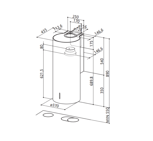 Õhupuhastaja Faber Cylindra PLUS WH GLOSS A37 - Image 2