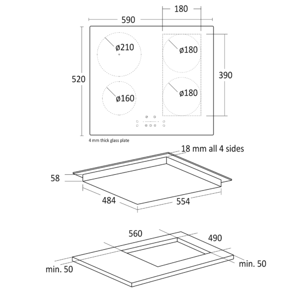 Induktsioonplaat Scandomestic IKF60FLEX - Image 2