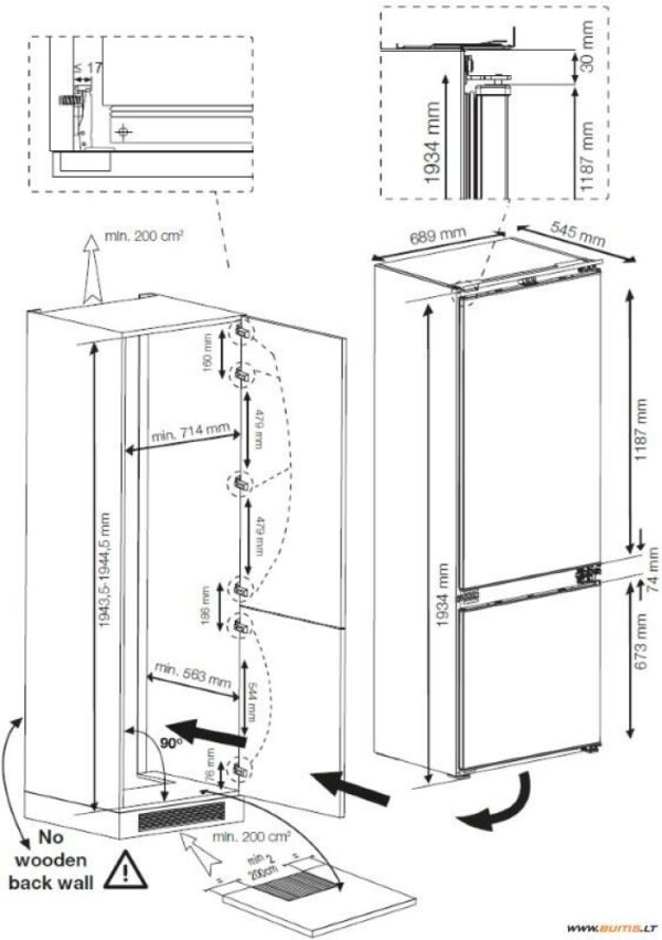 Integreeritav külmik Beko BCNE400E50SHN - Image 5