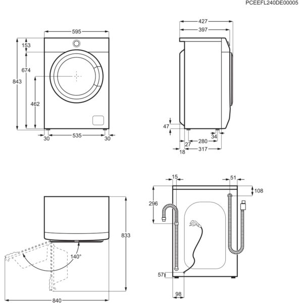 PerfectCare 600 SensiCare Pesumasin sügavus 37.8 cm, EW6SM406BXE, Electrolux - Image 2