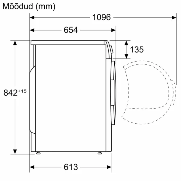 Trummelkuivati sügavus 61,3 cm, WTH83V0LSN ,Bosch - Image 4