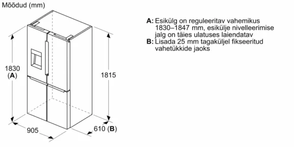 Side-by-side külmik, kõrgus 185 cm, KFI96AXEA Bosch - Image 5