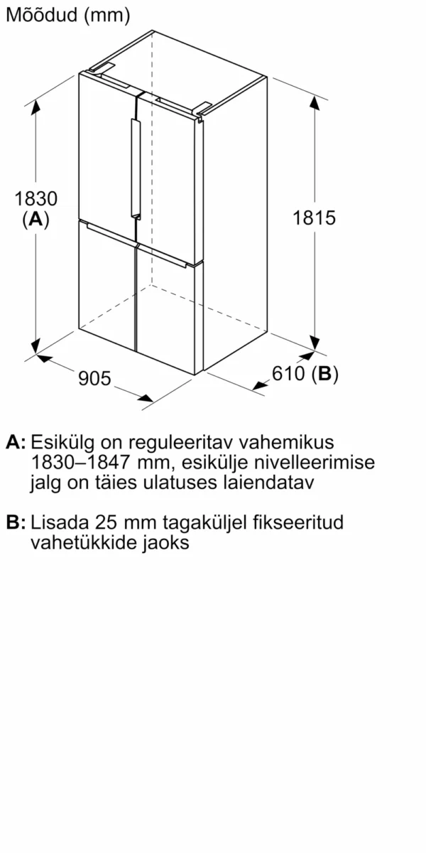 Side-by-side külmik, kõrgus 185 cm, KFN96AXEA Bosch - Image 5