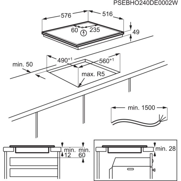 induktsioonpliidiplaat 60 cm Hob2Hoodiga 5000, TN64IA00XB, AEG - Image 7