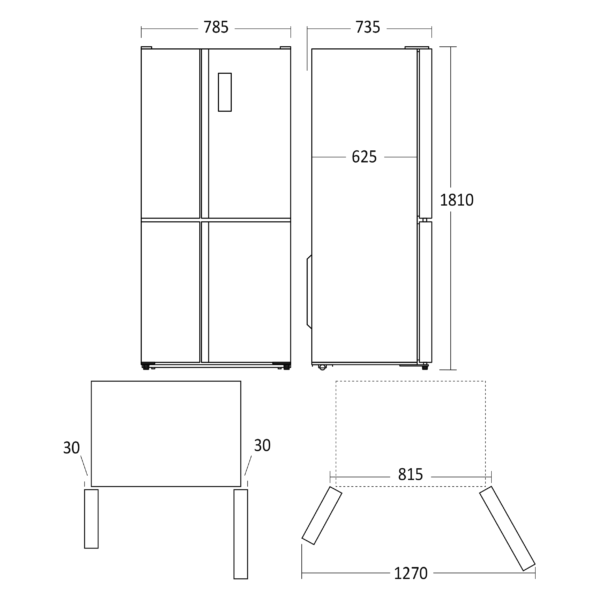 Side-by-side külmik Scandomestic SKF481X - Image 3