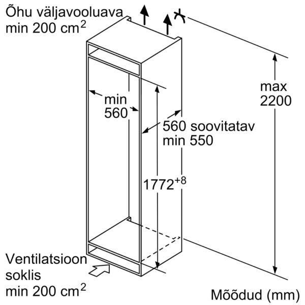 Integreeritav külmik Bosch KIN86NSE0 - Image 6