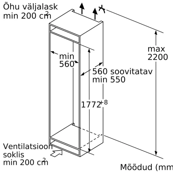 Seeria 8 integreeritav sügavkülmik, kõrgus 177.2 cm GIN81HNE0, Bosch - Image 4