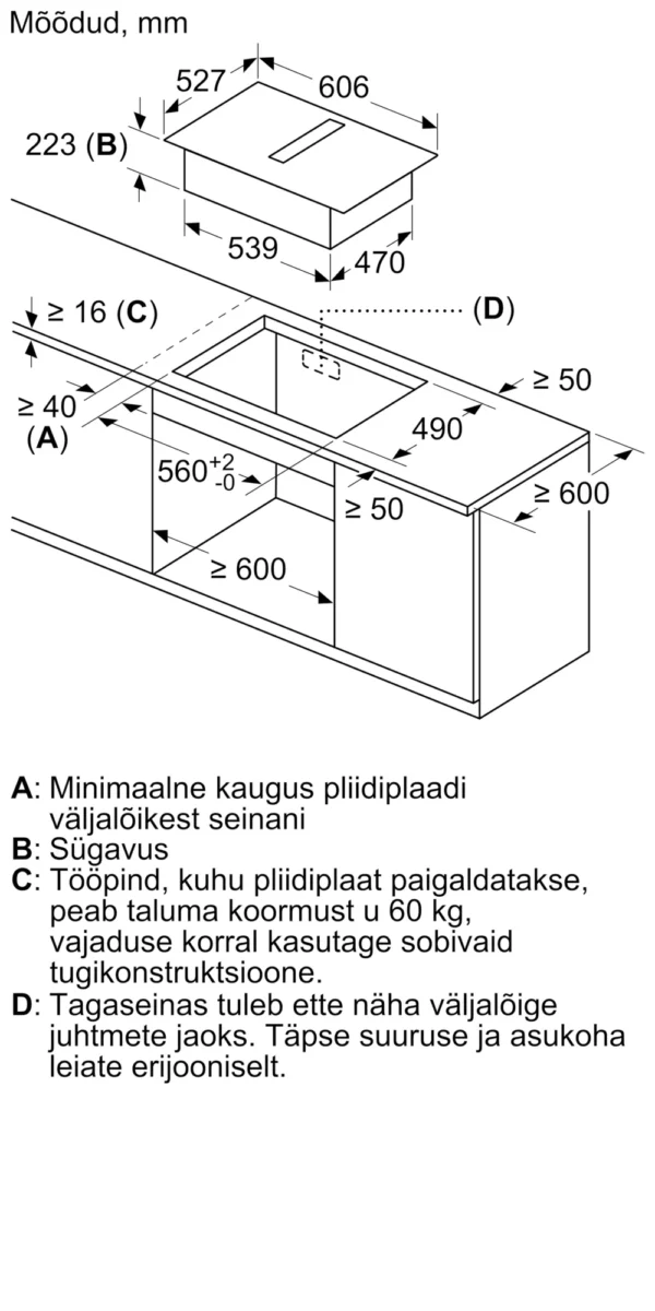 seeria 6, integreeritav pliidiplaat õhupuhastiga 60cm PVQ695H26E, Bosch - Image 5