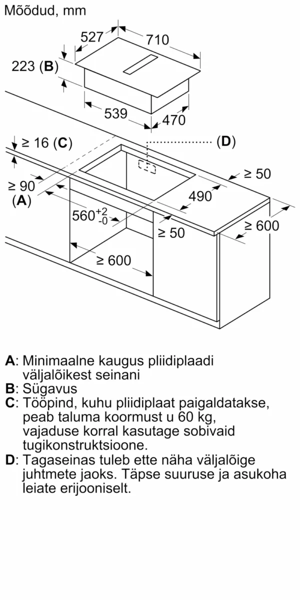 seeria 6, integreeritav pliidiplaat õhupuhastiga 70cm PVQ795H26E, Bosch - Image 5