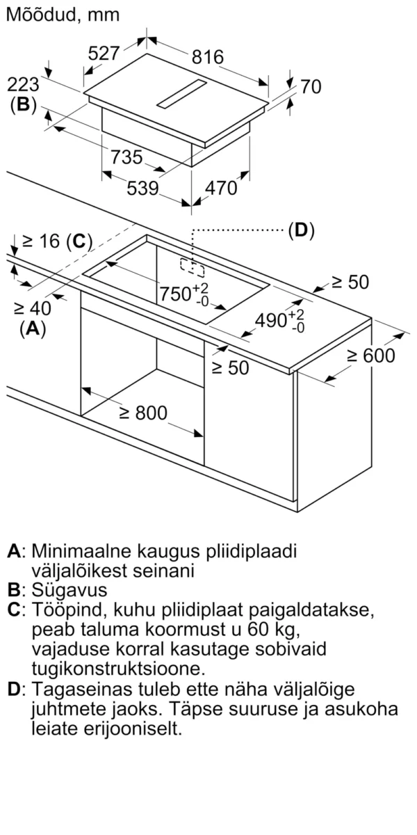 seeria 6, integreeritav pliidiplaat õhupuhastiga 80cm PVQ895H26E, Bosch - Image 5