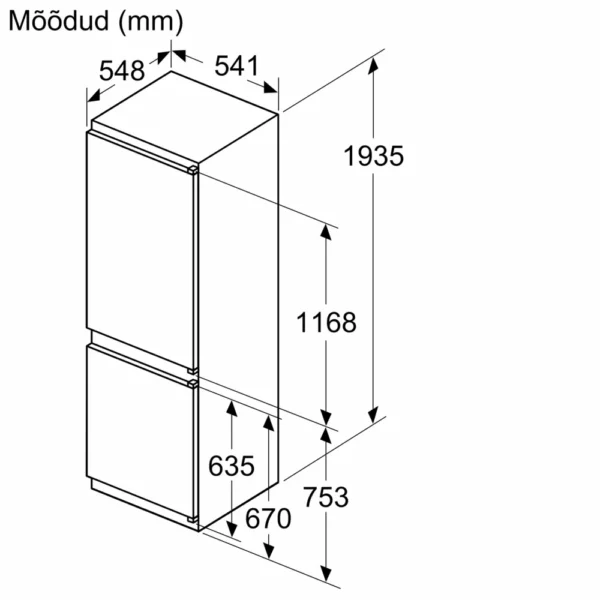 integreeritav külmik-sügavkülmik, kõrgus 195cm, KIN96NSE0, Bosch - Image 4