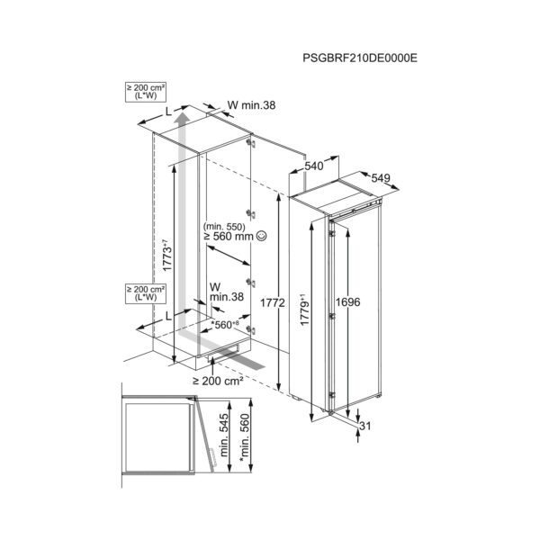 600 Integreeritud Jahekapp kõrgus 177.2 cm, KRD6DE18S1, Electrolux - Image 3