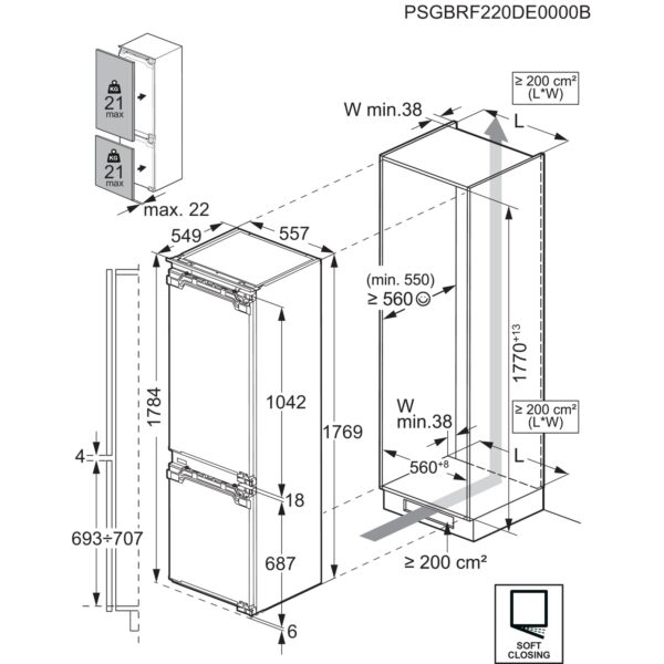 9000 Integreeritud Külmik-sügavkülmik height 176.9 cm, TSC9V183CC, AEG - Image 10