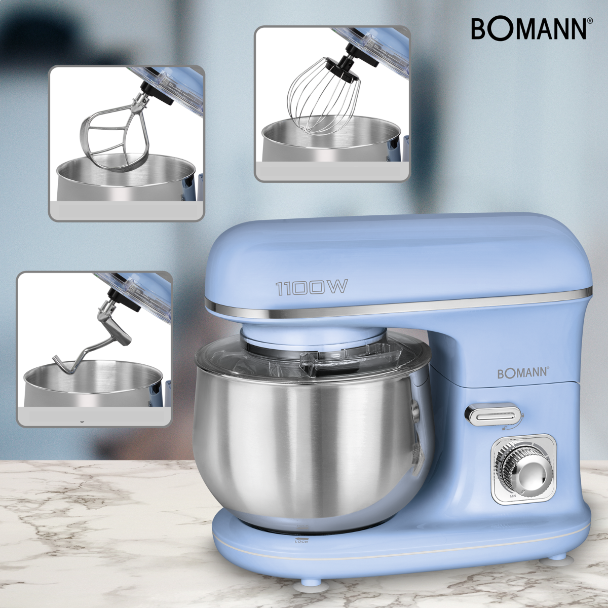 Multifunktsionaalne mikser 5 L Bomann KM6030CBBL, sinine - Image 4