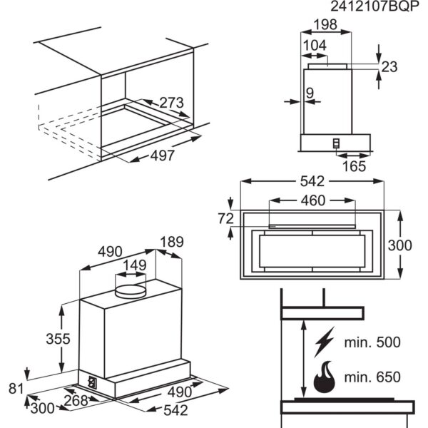 Integreeritav õhupuhastaja laius 54 cm, Hob2Hood, LFG916K, Electrolux - Image 7