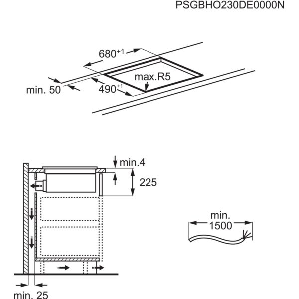 Pliidiplaat-õhupuhasti integreeritav 70 cm, TCH74B01FB, AEG - Image 4