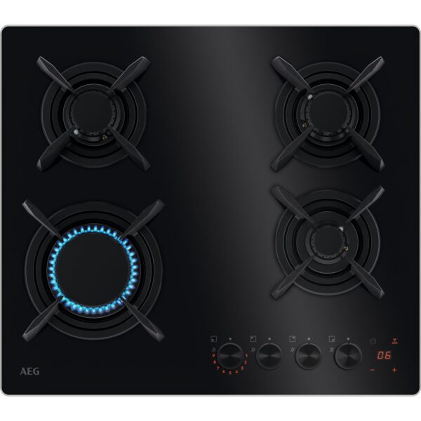 gaasipliidiplaat 60 cm Hob2Hood ühilduvus 8000 Flame Light  HKB64453NB, AEG