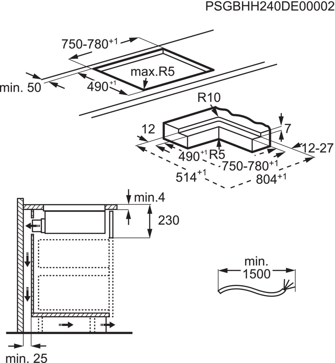 Pliidiplaat-õhupuhasti integreeritav 80 cm, ECC83443CZ, Electrolux - Image 9