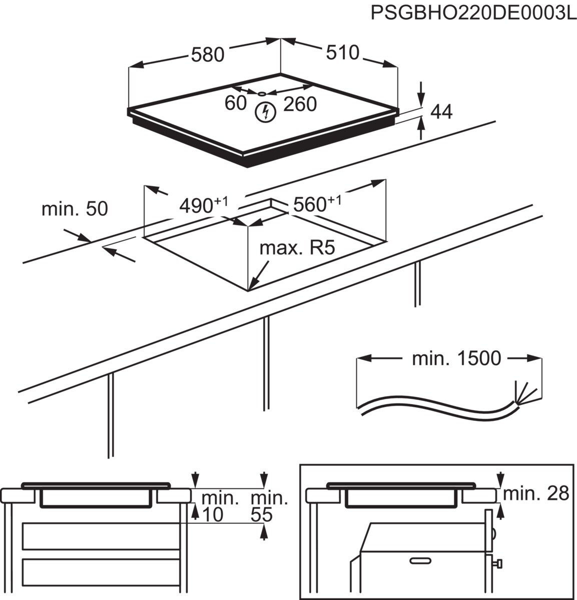 induktsioonpliidiplaat SenseBoil 60 cm Hob2Hood'ga, EIS62453IT, Electrolux - Image 5