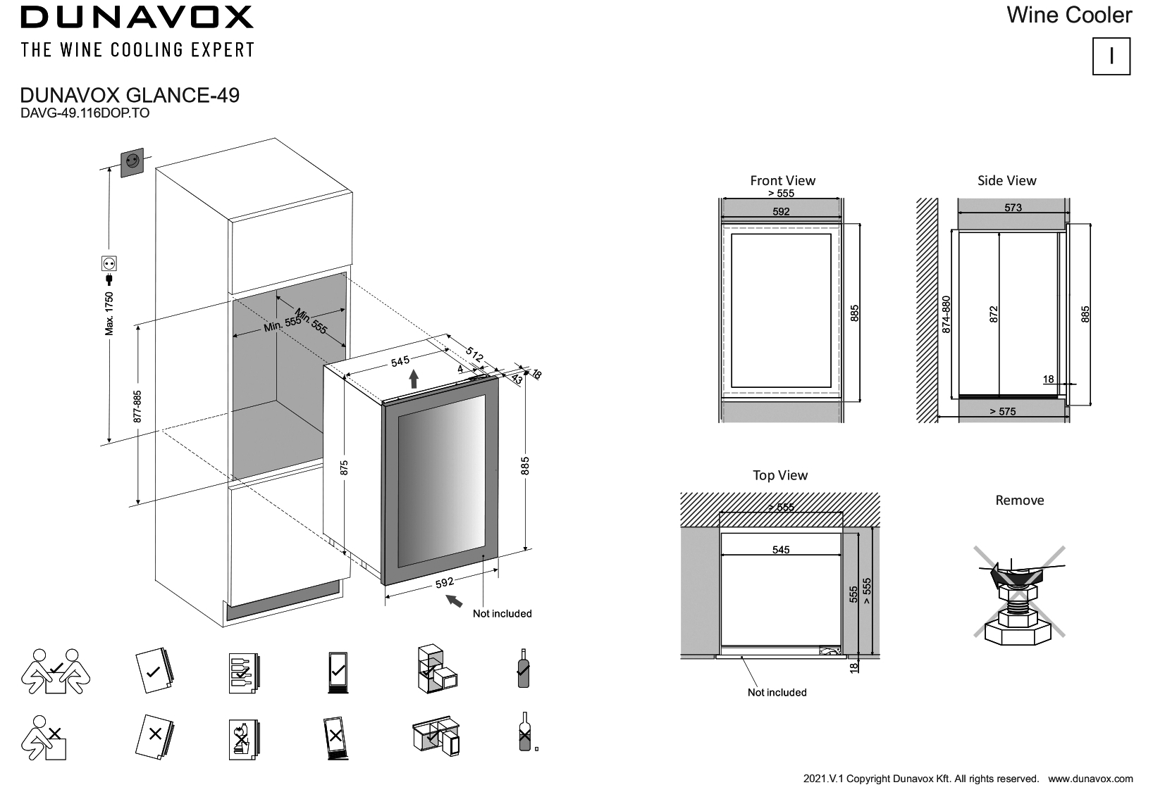 Kaetava uksega integreeritav veinikülmik Dunavox DAVG-49.116DOP.TO - Image 5