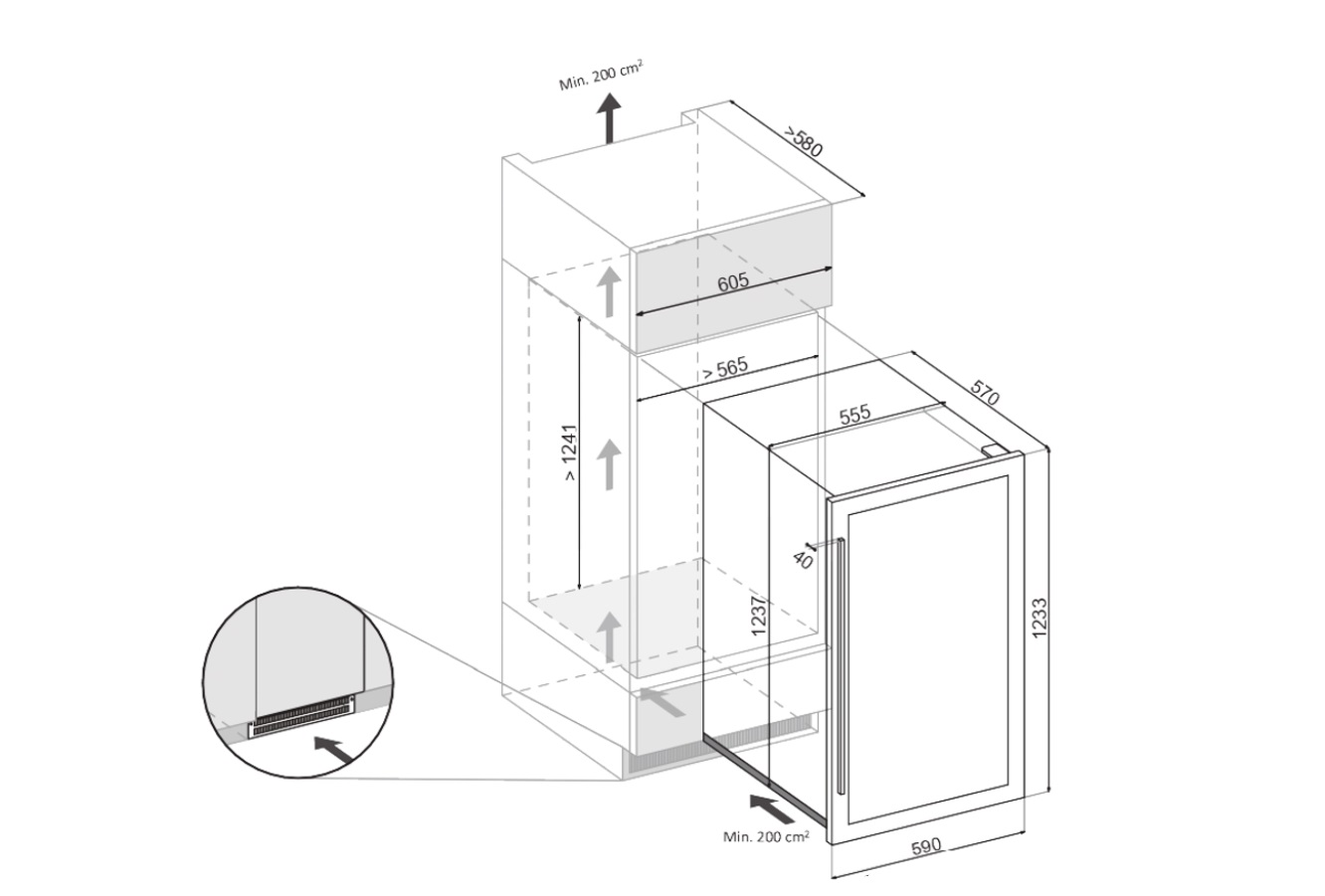 Integreeritav veinikülmik Dunavox DX-74.230DB - Image 2