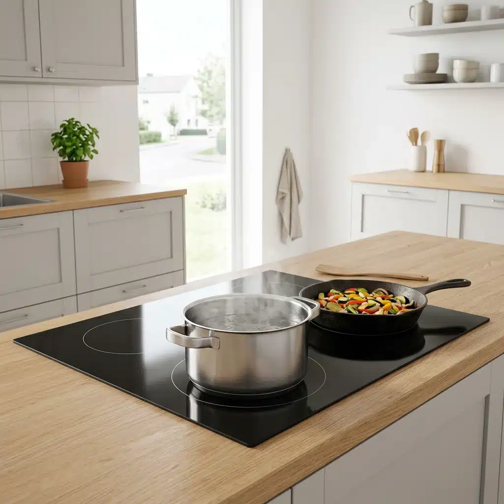 Induktsioonpliit köögis kasutusel